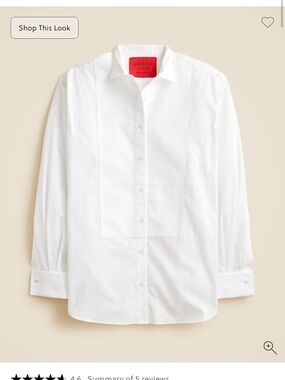 J. Crew x Alex Eagle White Button-Down Bib-Front Shirt